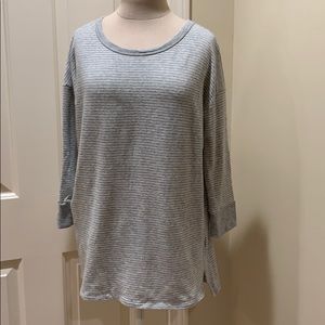 NWT James Perse Heather Grey Boatneck Stripe T, 3